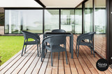 5 Piece Table Setting with Panama Armchair - Mega Outdoor
