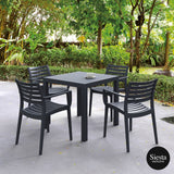 ARES 5 PIECE OUTDOOR DINING SET WITH ARTEMIS ARMCHAIR - Mega Outdoor