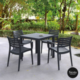 ARES 5 PIECE OUTDOOR DINING SET WITH ARTEMIS ARMCHAIR - Mega Outdoor 